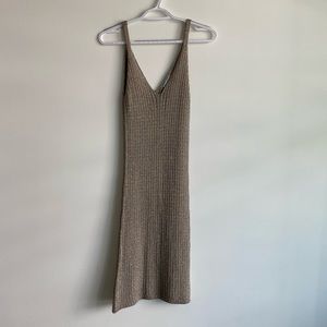 KAMBA COLLECTION Gold Knit Midi Dress